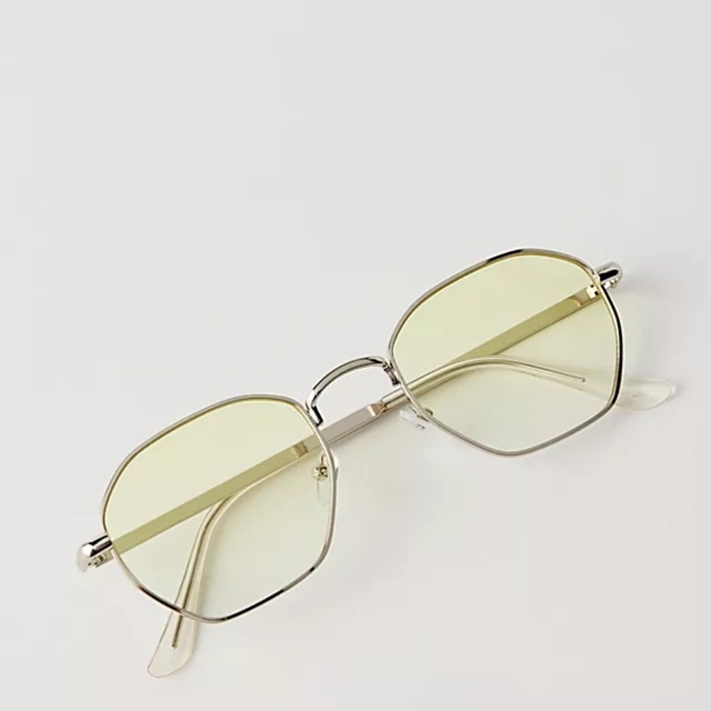 Free People Ronnie Hexagon Yellow Gradient Sunglasses